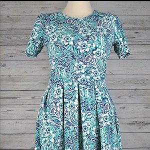 LuLaRoe Teal and Purple Floral  XL Amelia